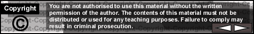 You are not authorised to use this material without the written permission of the author. The contents of this material must not be distributed or used for any teaching purposes. Failure to comply may result in criminal prosecution.